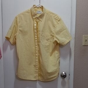 Old Navy Men's Light Yellow Casual Button Down Shirt